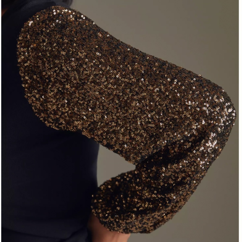 ❤️Host Pick❤️ NWT Bl-nk Sequin-Sleeve Sweater - Color Black - Size S - Picture 3 of 10